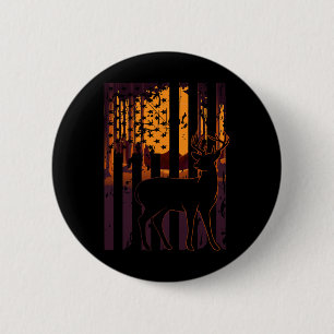 Vlag Herten Jagen Ondergaande Zon Grappige Bow Hun Ronde Button 5,7 Cm