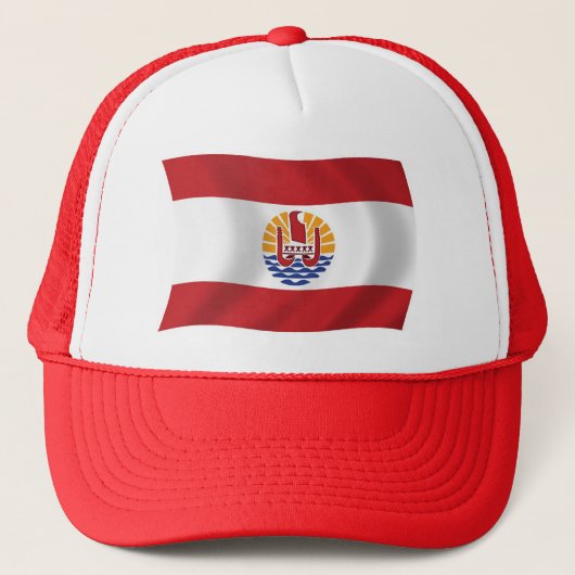 Vlag Hoed van Frans-Polynesië Trucker Pet (Voorkant)