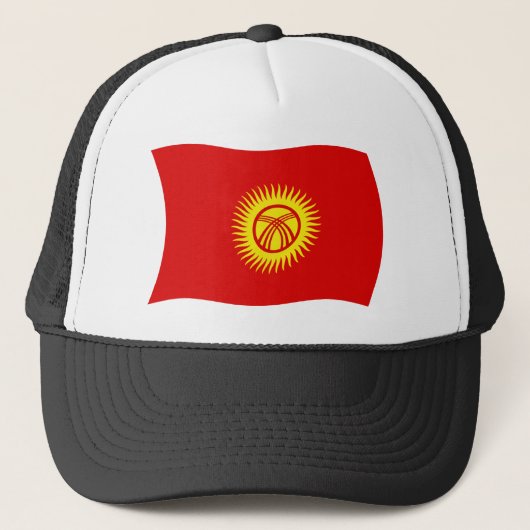 Vlag Hoed van Kirgizië Trucker Pet (Voorkant)