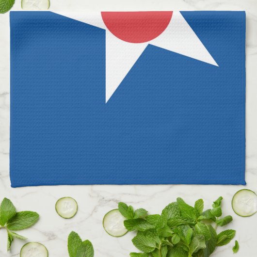 vlag Hokkaido prefectuur japan symposib Asahikawa Theedoek (Gevouwen)