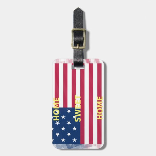 Vlag "Home Sweet Home" Kunstdruk Bagagelabel (Voorkant verticaal)