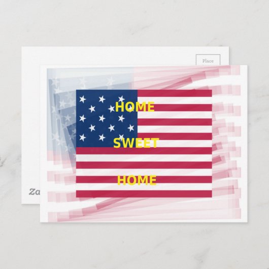 Vlag "Home Sweet Home" Kunstdruk Briefkaart (Voorkant / Achterkant)