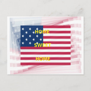 Vlag "Home Sweet Home" Kunstdruk Briefkaart
