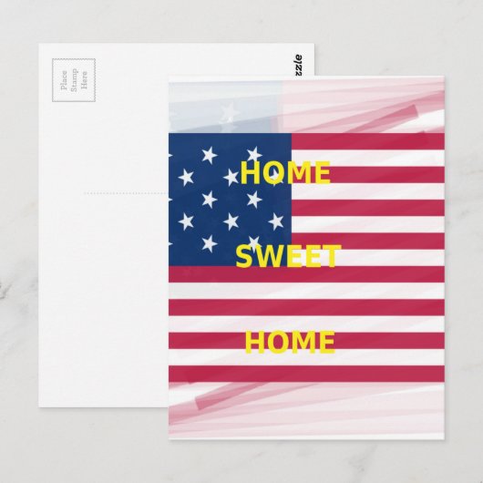 Vlag "Home Sweet Home" Kunstdruk Briefkaart (Voorkant / Achterkant)