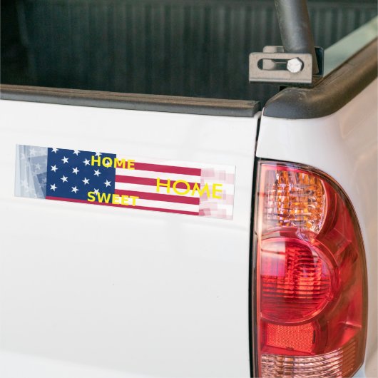 Vlag "Home Sweet Home" Kunstdruk Bumpersticker (Op Truck)