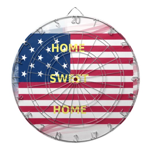 Vlag "Home Sweet Home" Kunstdruk Dartbord (Voorkant)