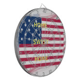 Vlag "Home Sweet Home" Kunstdruk Dartbord (Voorkant Links)
