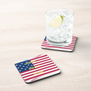 Vlag "Home Sweet Home" Kunstdruk Drankjes Onderzetter