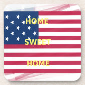 Vlag "Home Sweet Home" Kunstdruk Drankjes Onderzetter (Voorkant)