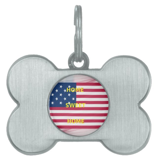 Vlag "Home Sweet Home" Kunstdruk Huisdieren Naamplaatje (voorkant)