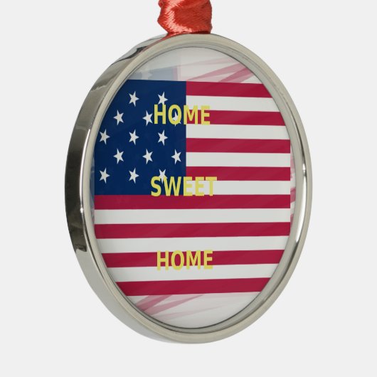 Vlag "Home Sweet Home" Kunstdruk Metalen Ornament (Rechts)