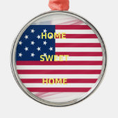 Vlag "Home Sweet Home" Kunstdruk Metalen Ornament (Voorkant)