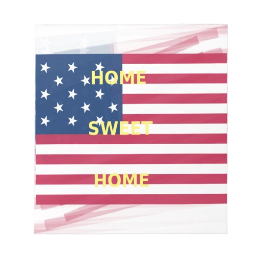 Vlag "Home Sweet Home" Kunstdruk Notitieblok (Voorkant)