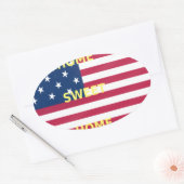Vlag "Home Sweet Home" Kunstdruk Ovale Sticker (Envelop)