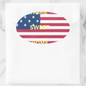 Vlag "Home Sweet Home" Kunstdruk Ovale Sticker (Tas)