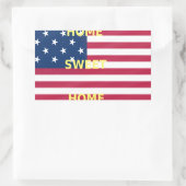 Vlag "Home Sweet Home" Kunstdruk Rechthoekige Sticker (Tas)