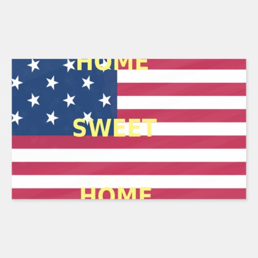 Vlag "Home Sweet Home" Kunstdruk Rechthoekige Sticker (Voorkant)