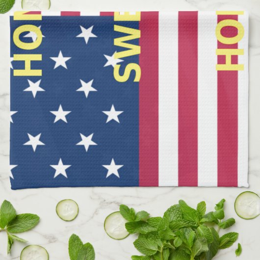 Vlag "Home Sweet Home" Kunstdruk Theedoek (Gevouwen)