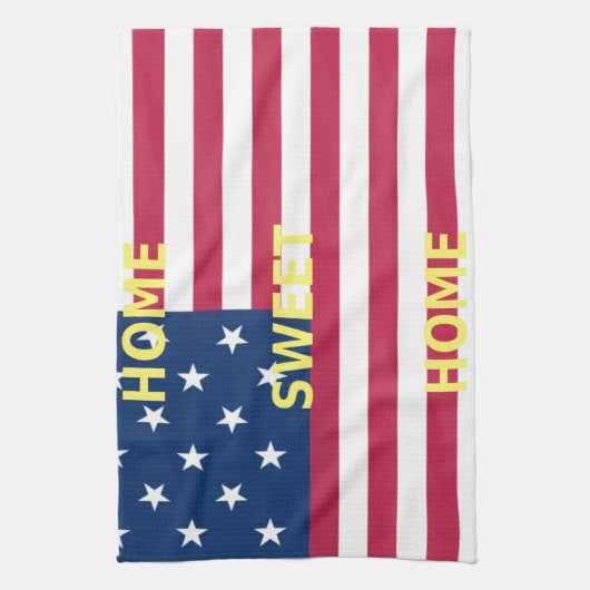 Vlag "Home Sweet Home" Kunstdruk Theedoek (Verticaal)