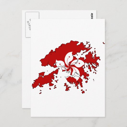 vlag Hongkong Briefkaart (Voorkant / Achterkant)