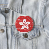  vlag Hongkong Ronde Button 7,6 Cm (In situ)