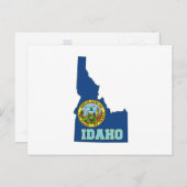 Vlag Idaho Map Shaped State Briefkaart (Voorkant / Achterkant)