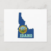 Vlag Idaho Map Shaped State Briefkaart (Voorkant)
