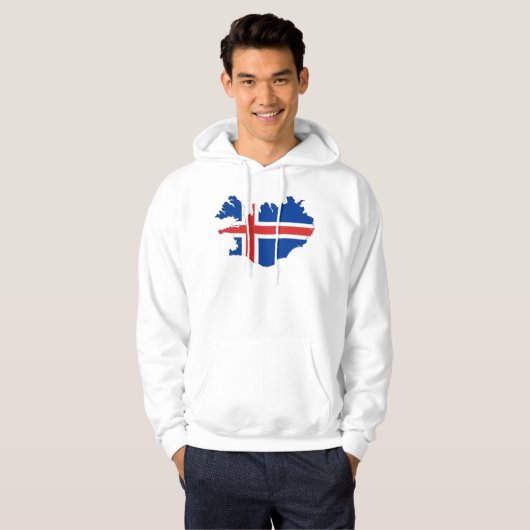 vlag IJsland Hoodie (Voorkant volledig)