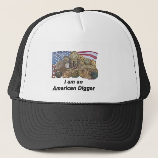 Vlag ik ben een Amerikaanse Digger Trucker Pet (Voorkant)
