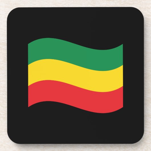 Vlag in de kleuren Groen, Goud (Geel) en Rood Onderzetter (Voorkant)