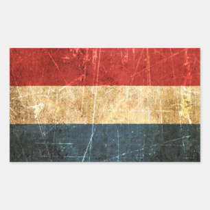 vlag in de kraag rechthoekige sticker