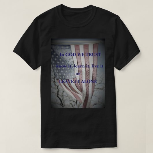 Vlag in God We vertrouwen T-shirt (Design voorkant)