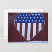 Vlag in hartvorm, geschilderd op schuur na 9-11. briefkaart (Voorkant / Achterkant)