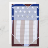 Vlag in hartvorm, geschilderd op schuur na 9-11. briefpapier (Voorkant / Achterkant)