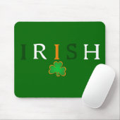Vlag in het Iers gekleurd met Shamrock Design Muismat (Met muis)