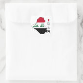 Vlag in kaart van Irak Vierkante Sticker (Tas)