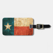 Vlag in Texas, gescoffed en versleten Bagagelabel (Voorkant horizontaal)