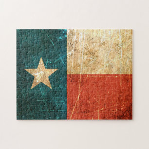 Vlag in Texas, gescoffed en versleten Legpuzzel