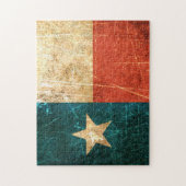 Vlag in Texas, gescoffed en versleten Legpuzzel (Verticaal)