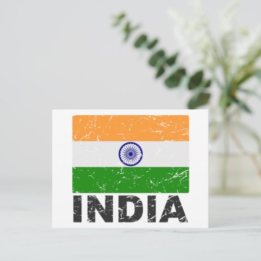  vlag India Briefkaart (Staand voorkant)