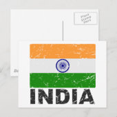  vlag India Briefkaart (Voorkant / Achterkant)