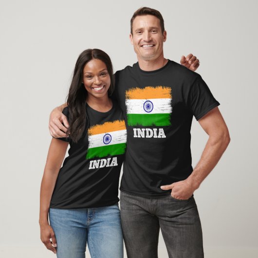  vlag India Land Retro Vlag Indië T-shirt (Unisex)