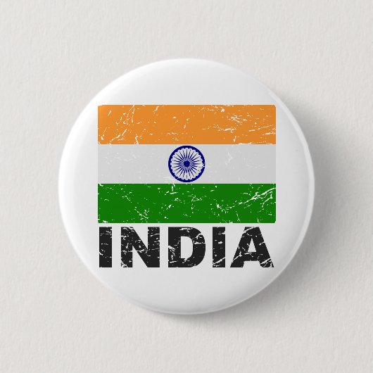 vlag India Ronde Button 5,7 Cm (Voorkant)