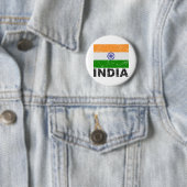 vlag India Ronde Button 5,7 Cm (In situ)