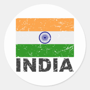  vlag India Ronde Sticker