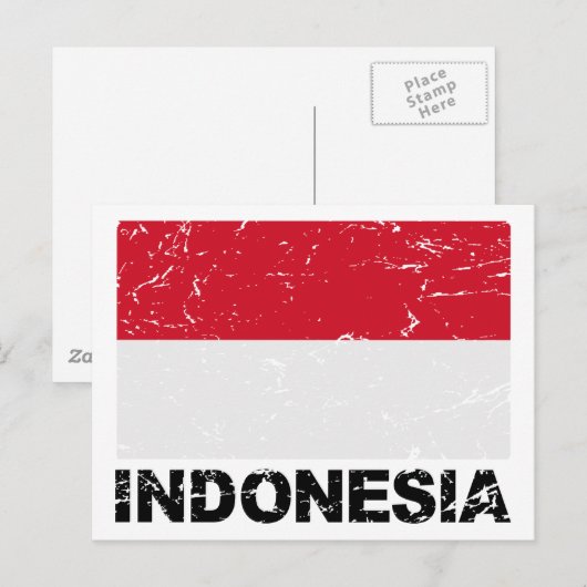  vlag Indonesië Briefkaart (Voorkant / Achterkant)