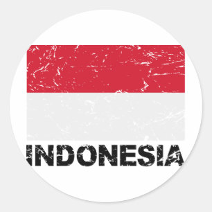  vlag Indonesië Ronde Sticker