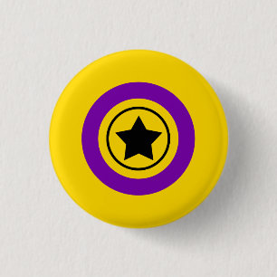 Vlag intersex Pride met een ster in een Cirkel Ronde Button 3,2 Cm