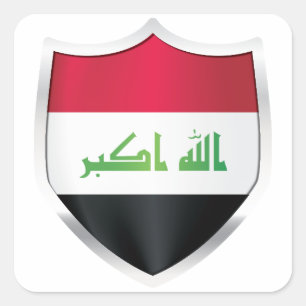 Vlag Irak Silver Shield Vierkante Sticker