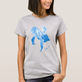 Vlag Iris art sky blue tshirt